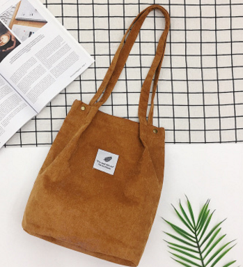 Summer literary small  corduroy canvas bag simple tide female hand shoulder bag