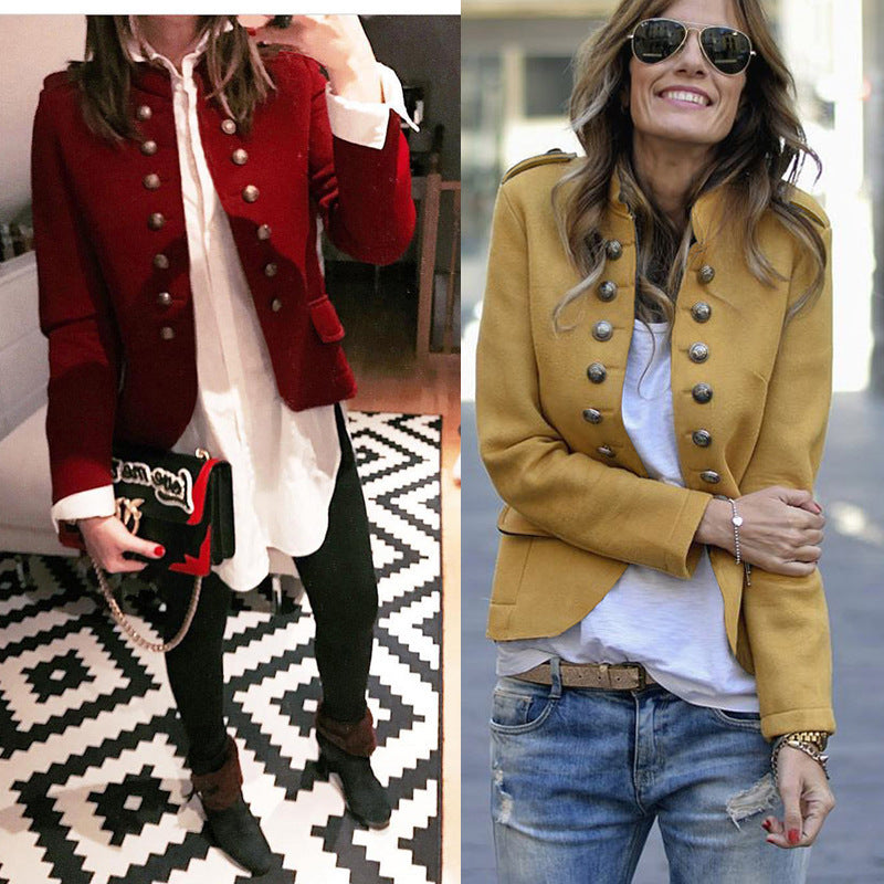 Fashion Button Blazer For Women
