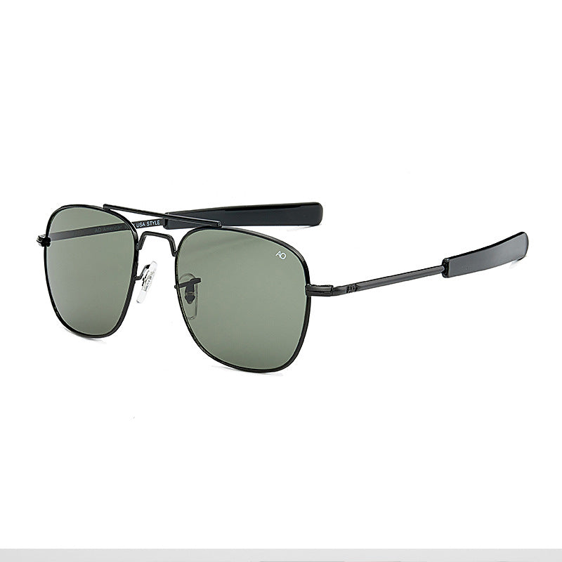 Men's European and American AO Metal Glass Square Sunglasses