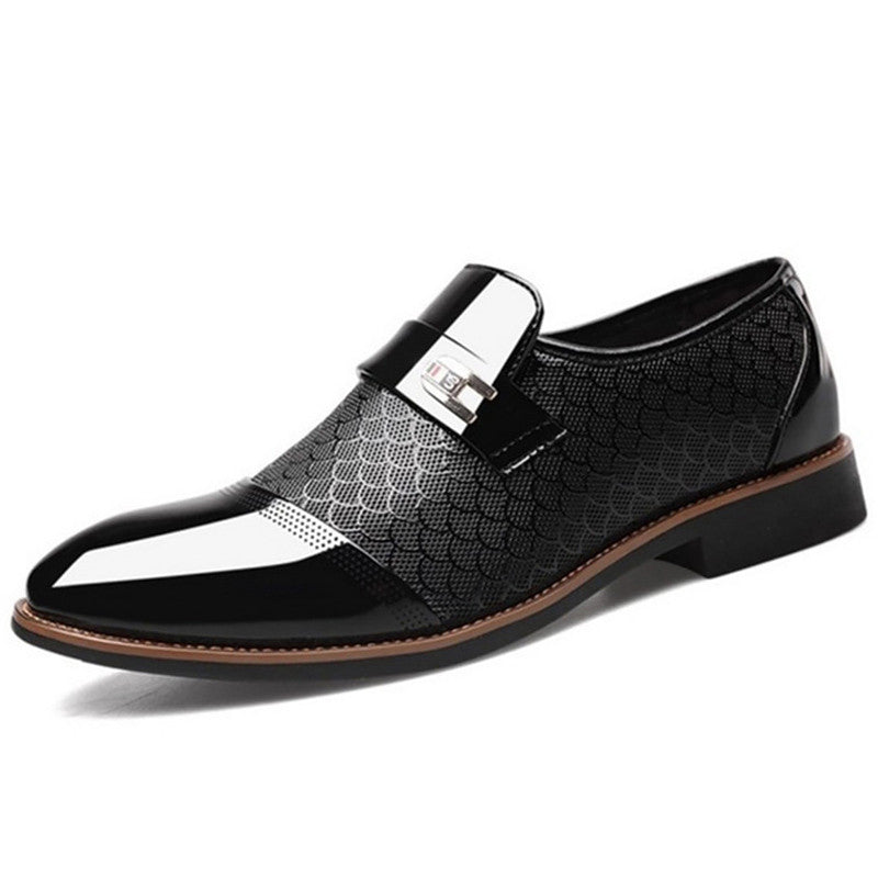 Black leather shoes for men unique high quality imported