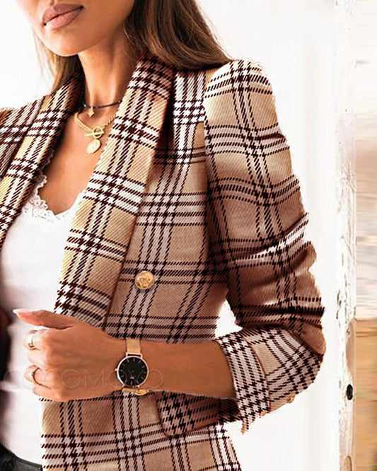 Long sleeve double breasted blazer jacket women