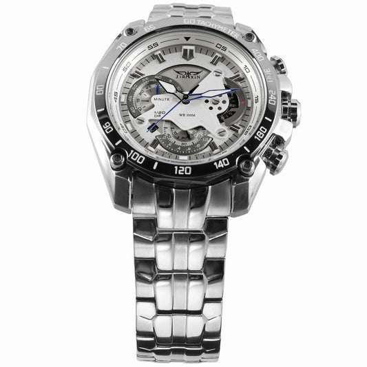 silver Waterproof mechanical watch for men