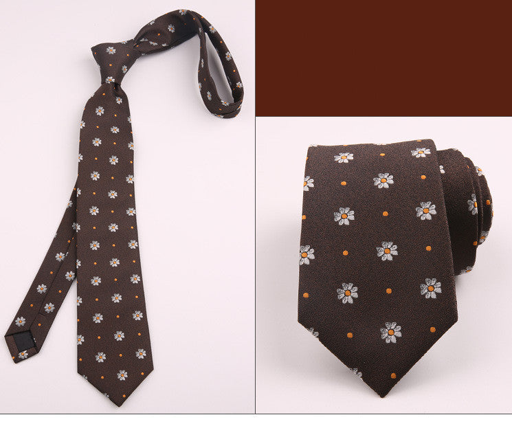 Men's Polyester Striped Flower Fashion Business Formal Tie