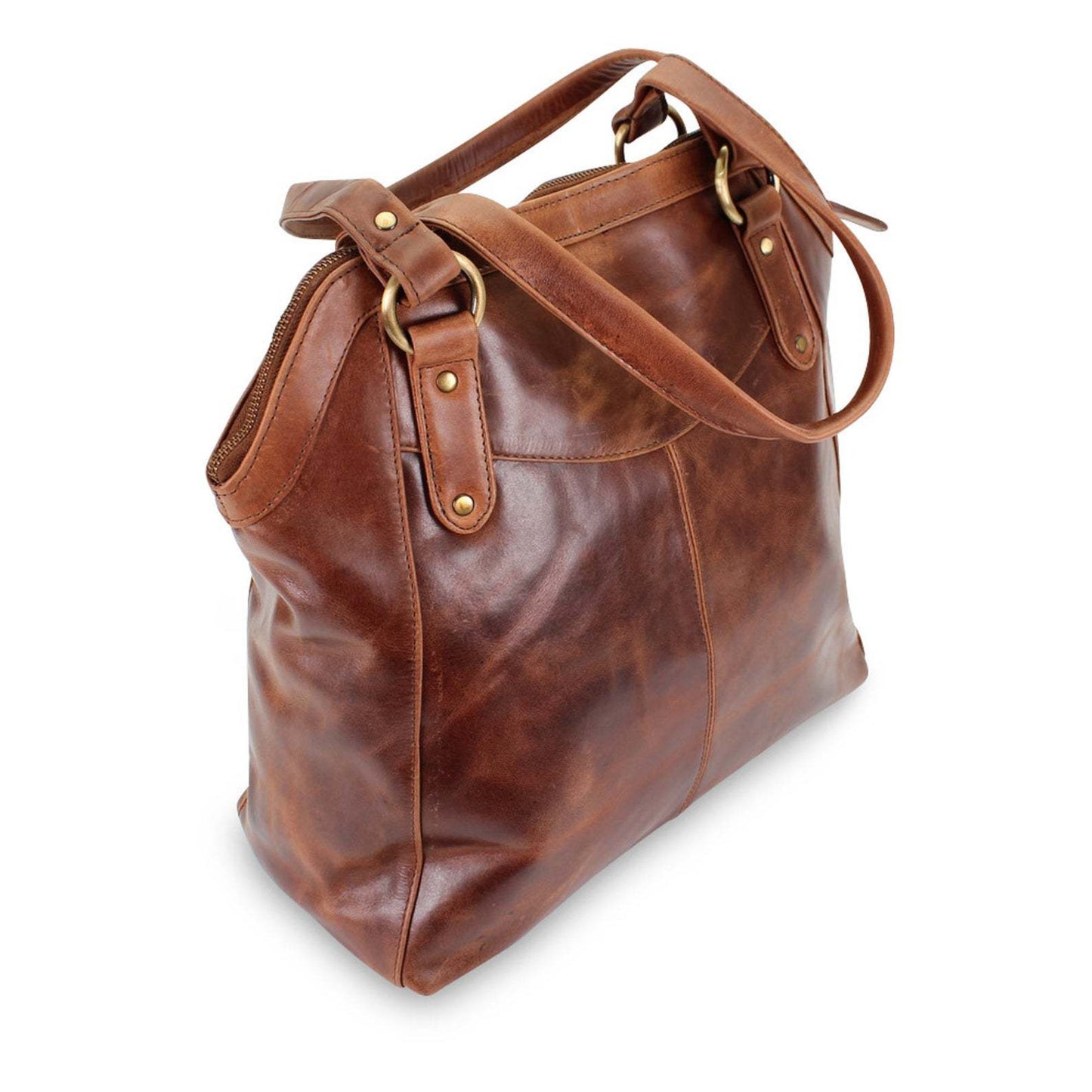 Large Bag Soft Leather Gradient Color Single Shoulder