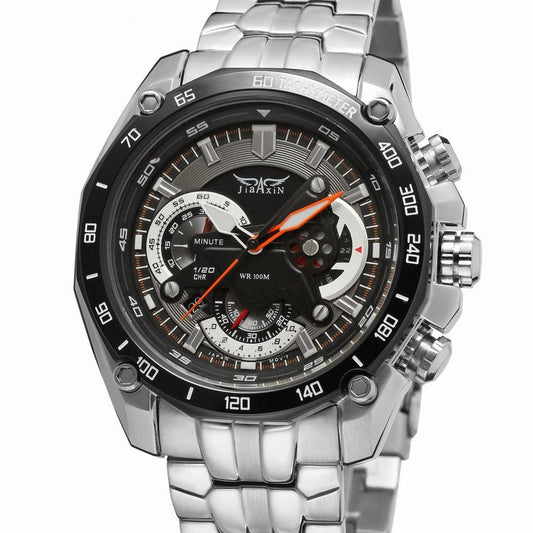 silver Waterproof mechanical watch for men
