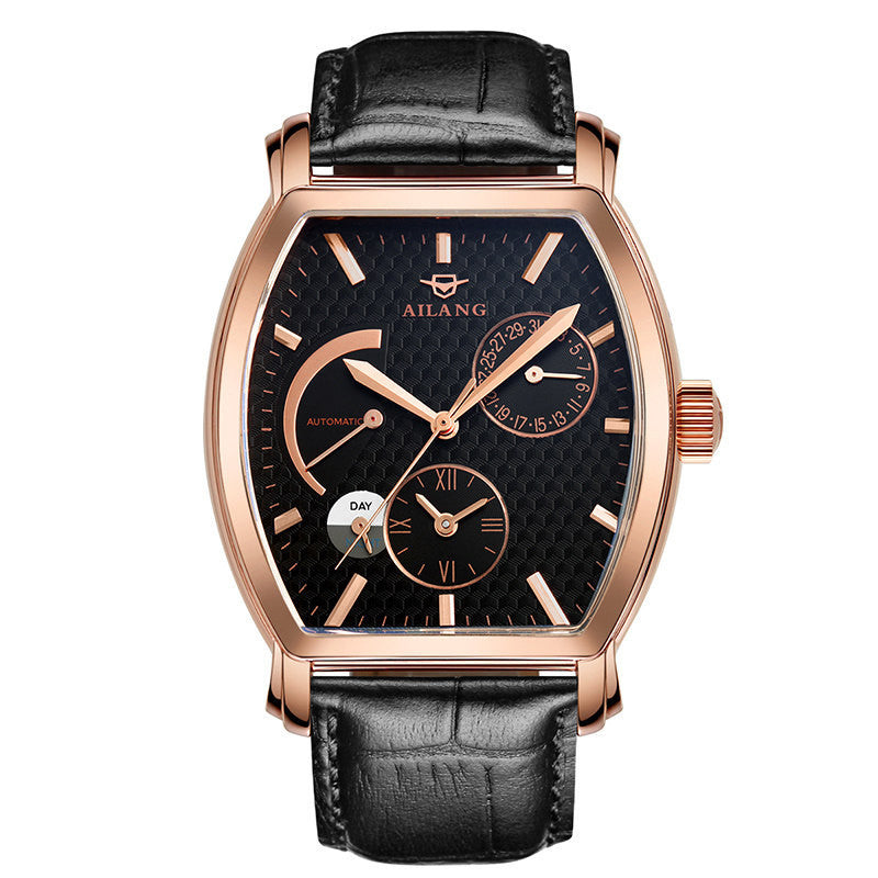 AILANG wine barrel type waterproof automatic mechanical watch for men