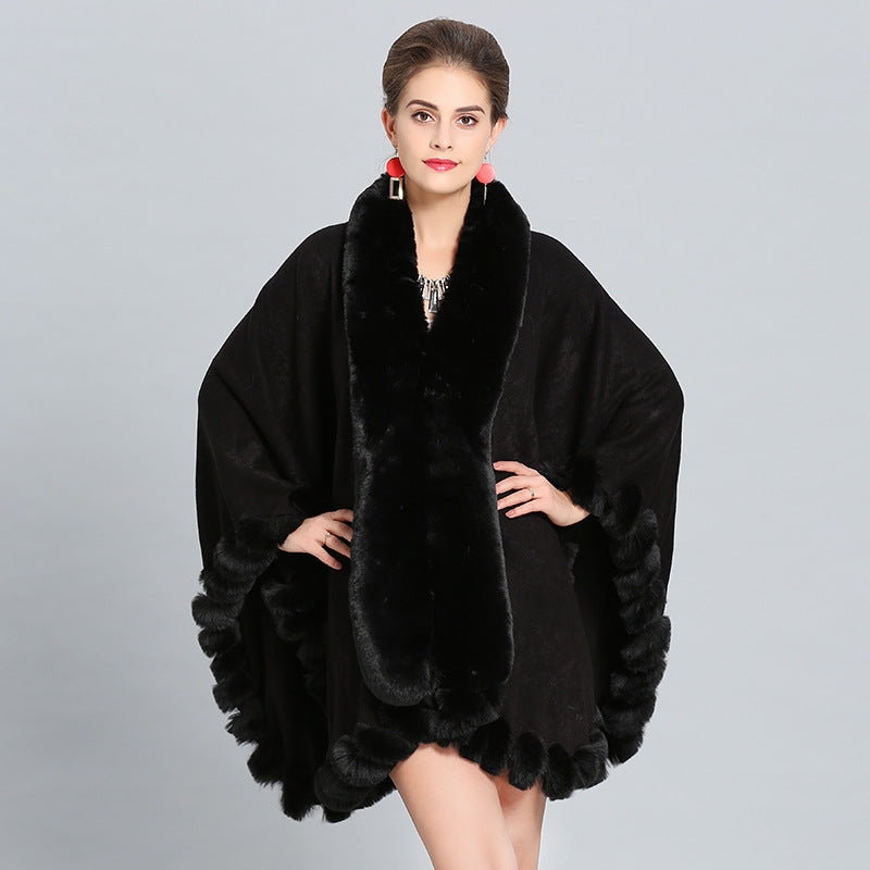 Winter Thick Shawl Imitation Fox Fur Long Collar