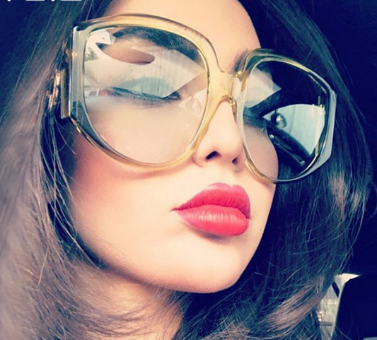 2021 New Arrival Oversize Women Round Sun Glasses Fashion Ladies Olive Frames Glasses