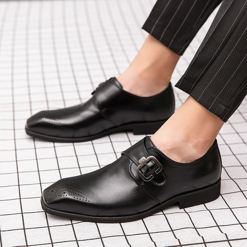 Square head side buckle overshoes for men