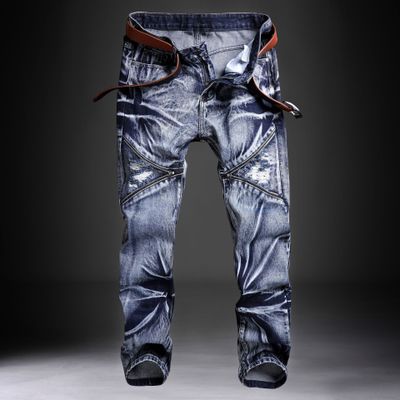 Zhahua washing zipper hole pants