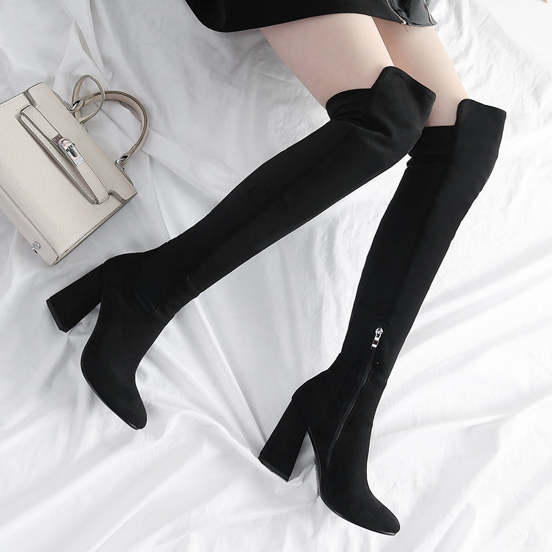 Frosted leg stretch boots for women