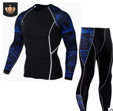 Men's Sports Suit Tights Long Sleeve Sports Men's Fitness T-shirt Quick-drying Super Elastic PRO Set
