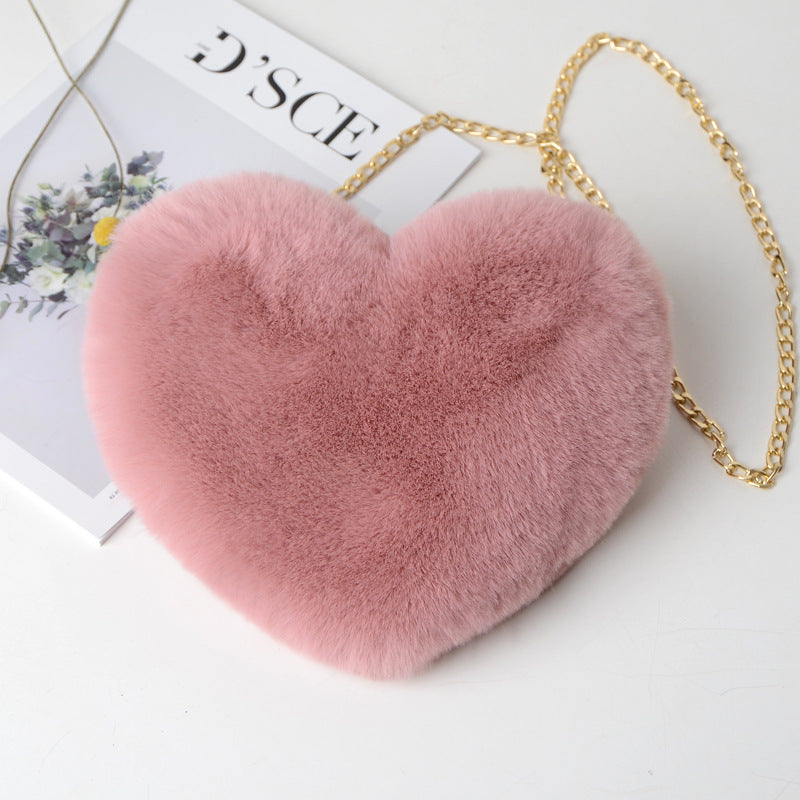 Plush love shoulder bag