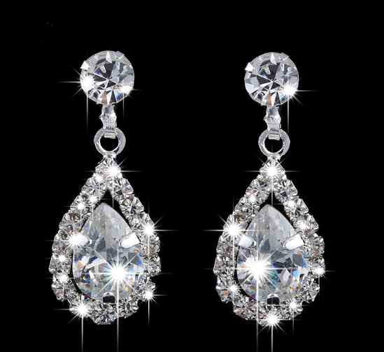 Brilliant Full Diamond Zircon Drop Necklace For Women