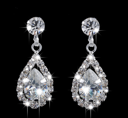 Brilliant Full Diamond Zircon Drop Necklace For Women