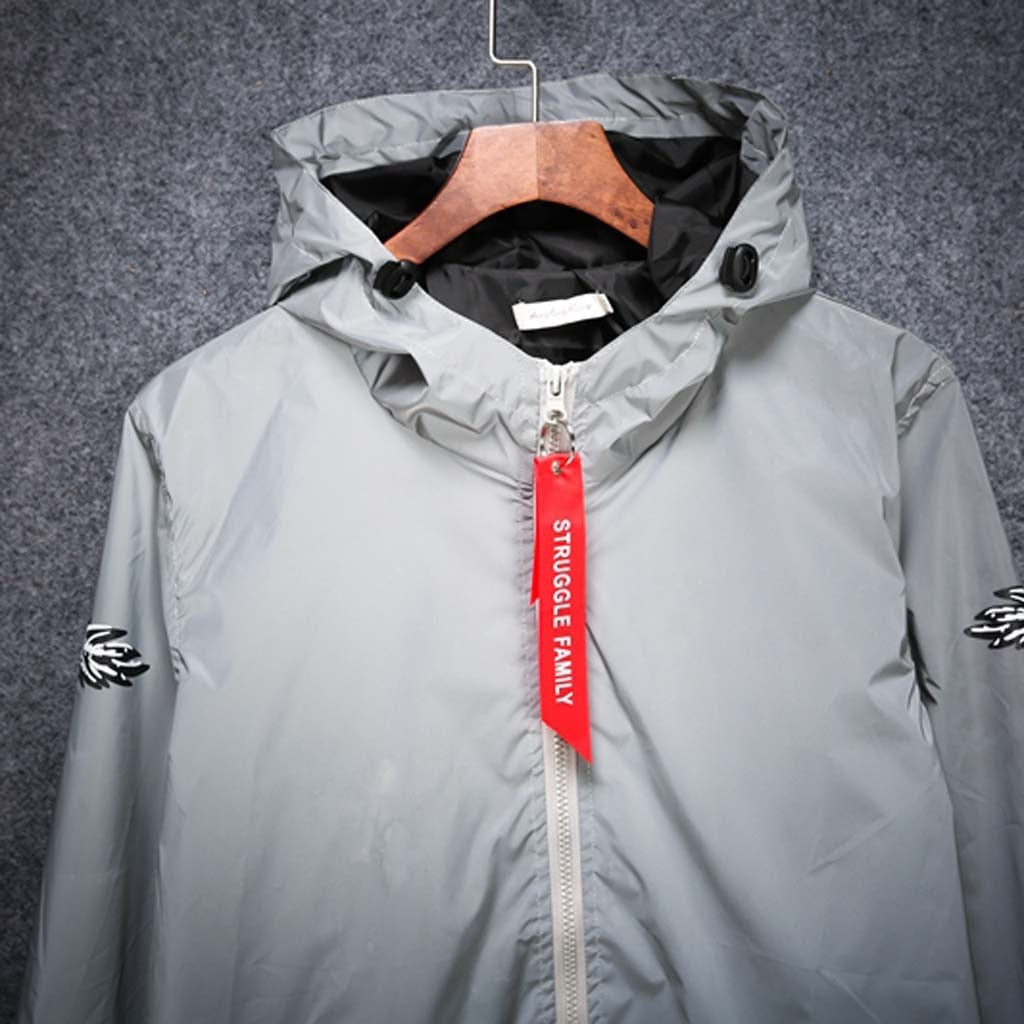 Wings printed thin reflective jacket