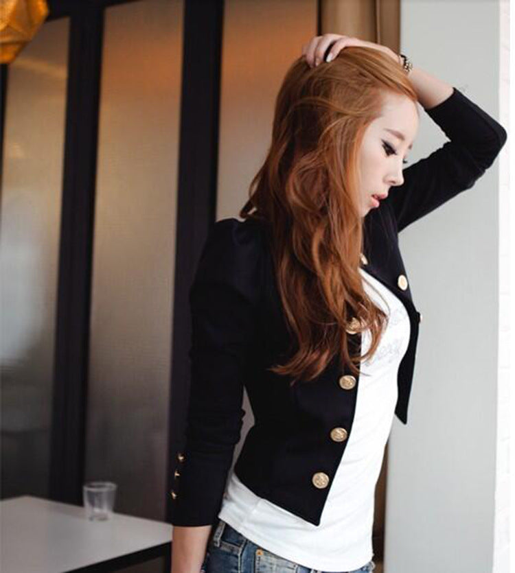 Double-breasted small blazer for women