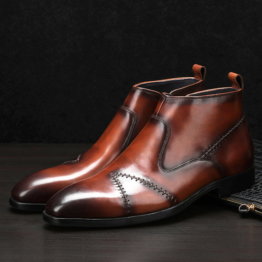 Men's unique high performance high-top leather shoes