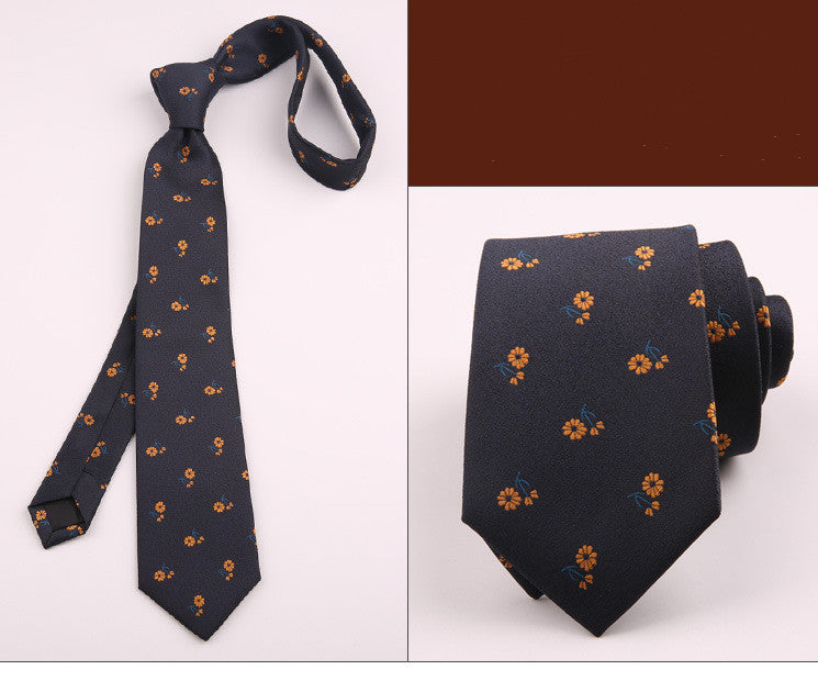 Men's Polyester Striped Flower Fashion Business Formal Tie