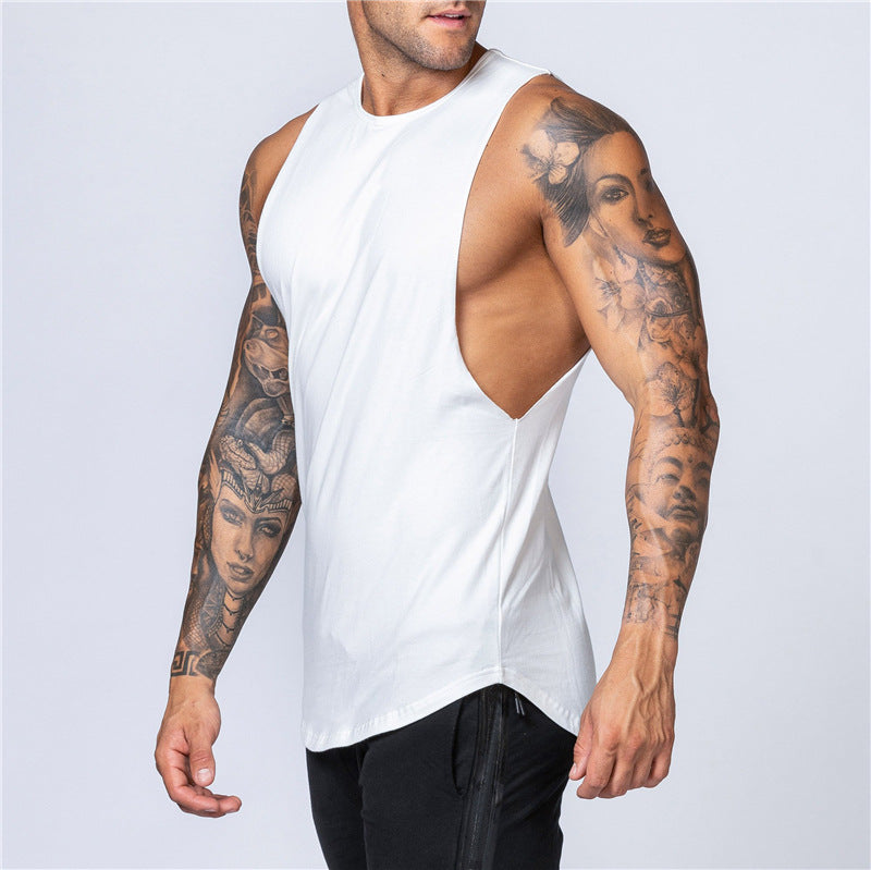 Plain bodybuilding sleeveless vest men