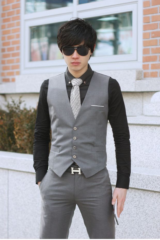 Slim overalls suit vest