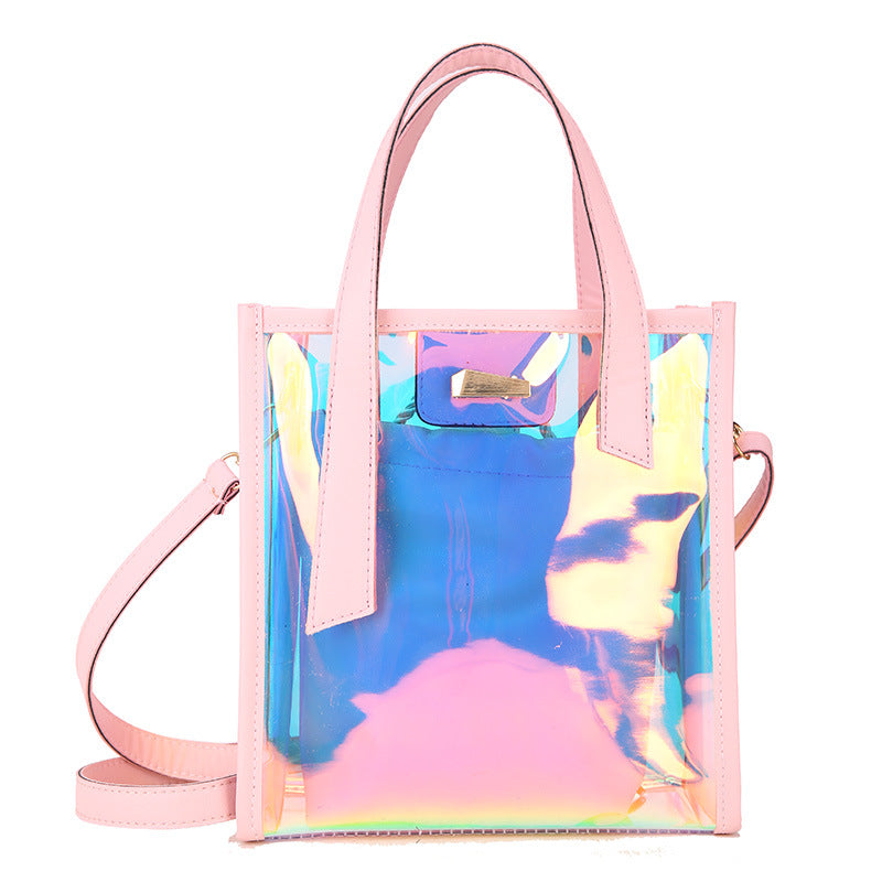Transparent fashion jelly picture mother handbag
