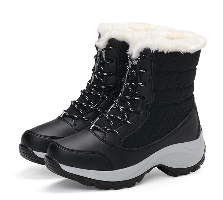 Women Snow Boots Female High To Help Waterproof Ladies Cotton Shoes Boots Plus Velvet Shoes