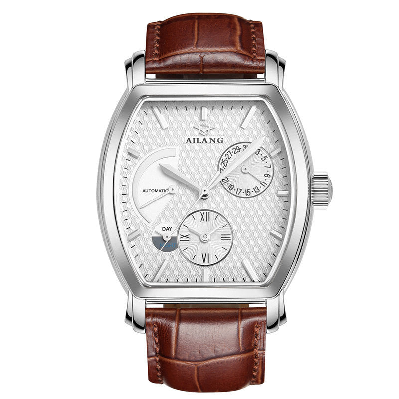 AILANG wine barrel type waterproof automatic mechanical watch for men