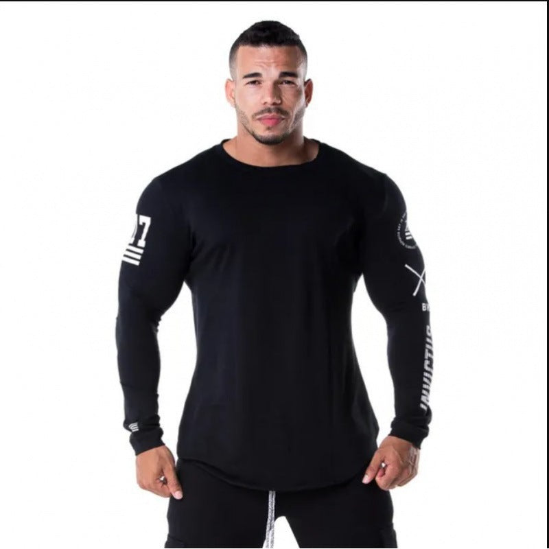 European And American Men Running Round Neck Slim Fitness Clothes