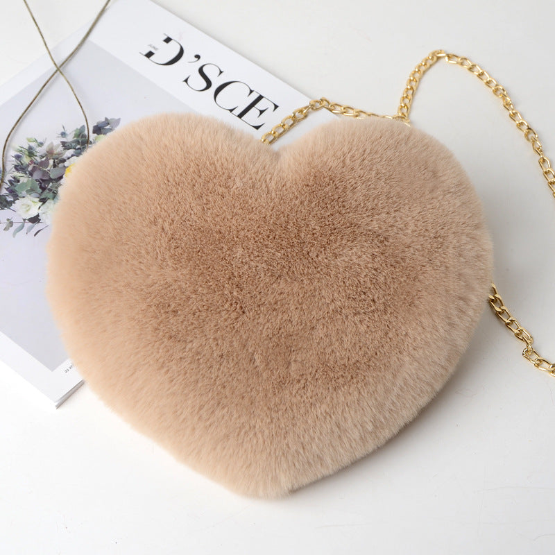 Plush love shoulder bag