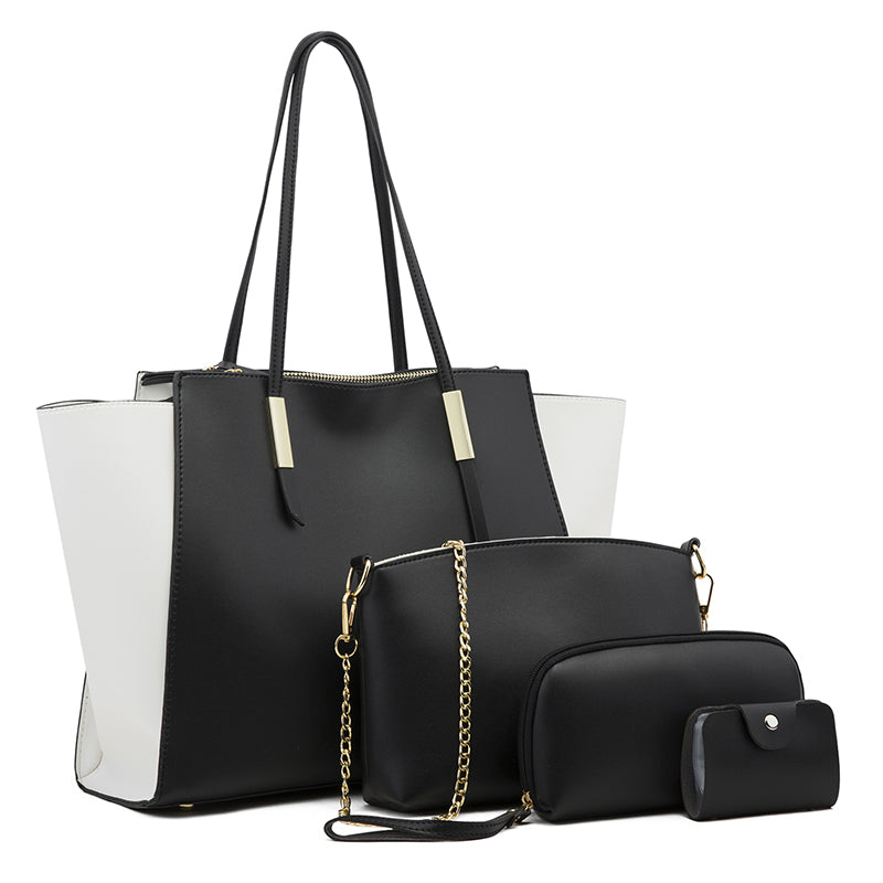 Women's solid color four-piece bag