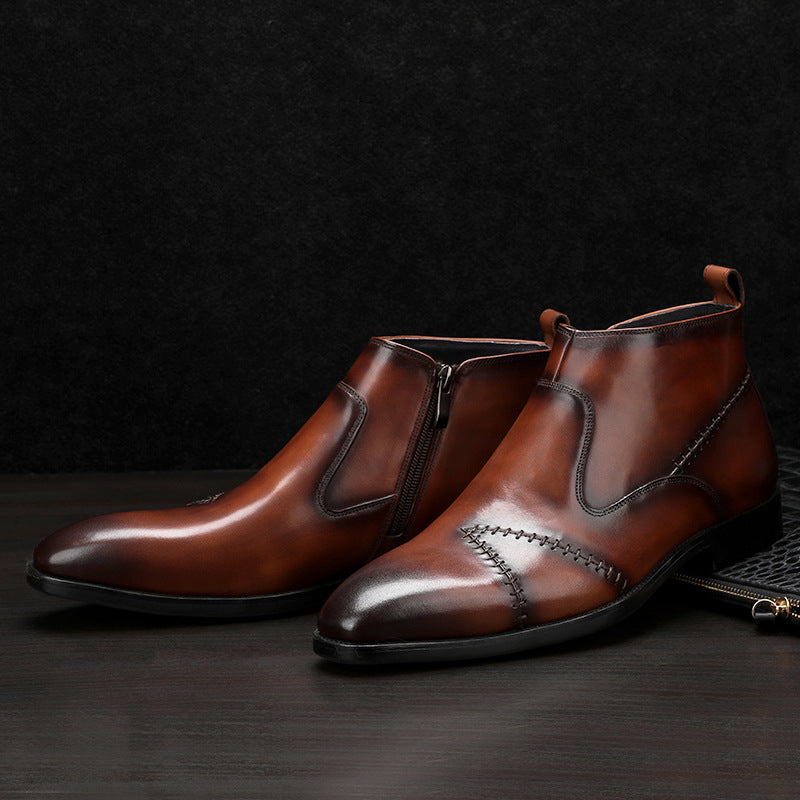 Men's unique high performance high-top leather shoes