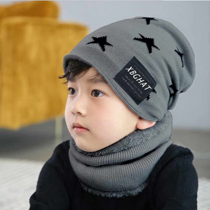 Five Pointed Star Woolen Hat Autumn And Winter Warm Knitted Parent Child Hat
