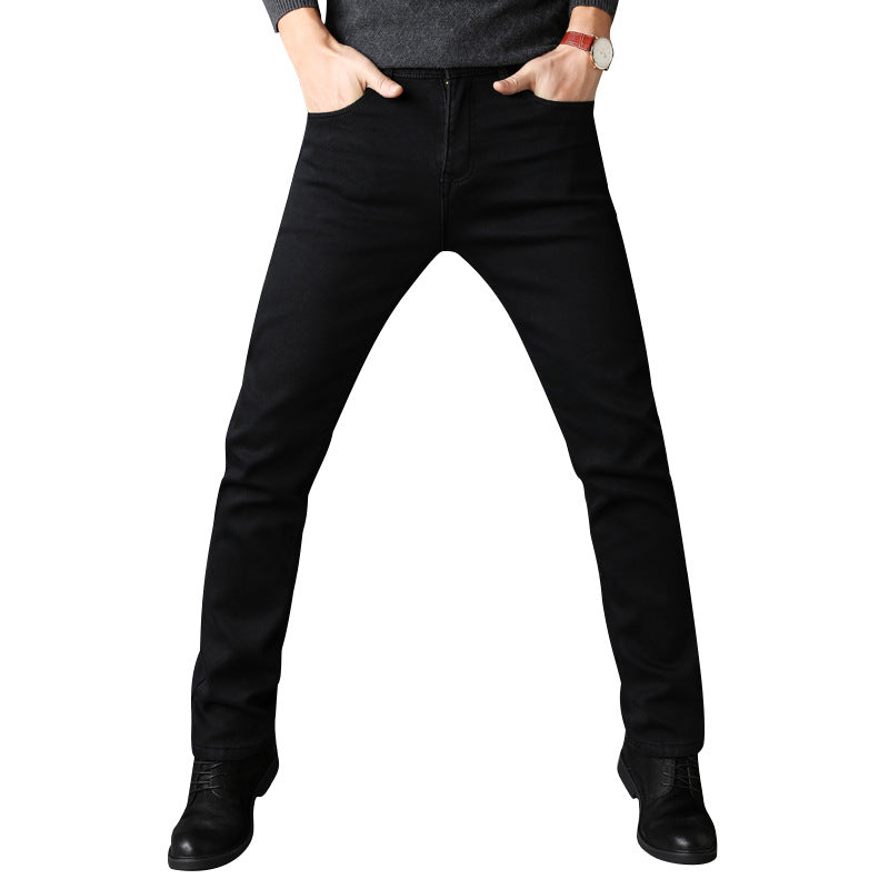 2021 spring and summer new men's jeans men's Korean version of the trend of self-cultivation stretch pants youth black pants men