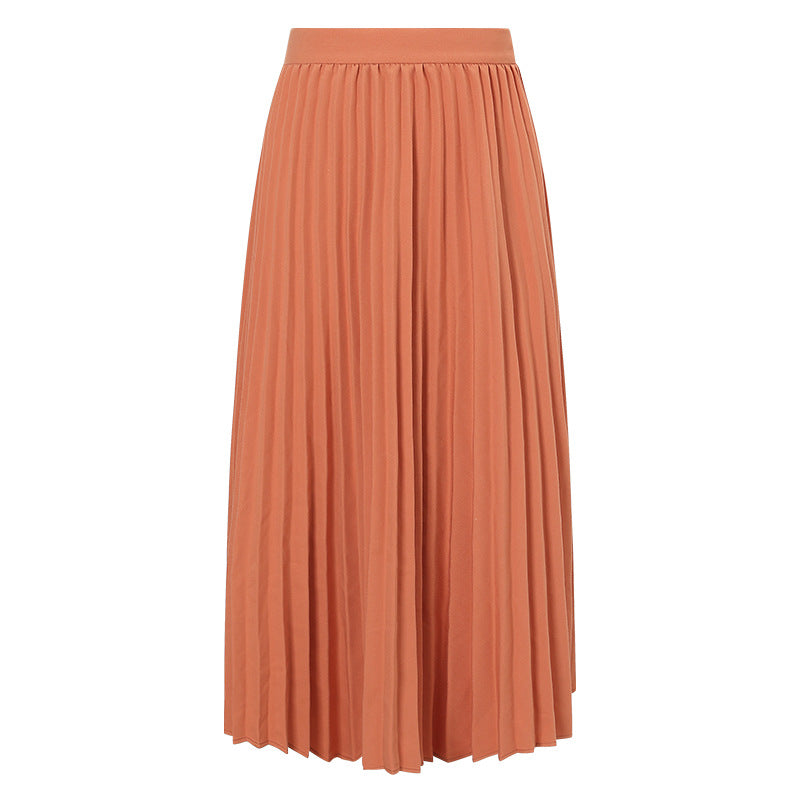 Pleated skirt age reduction fashion all-match skirt for women