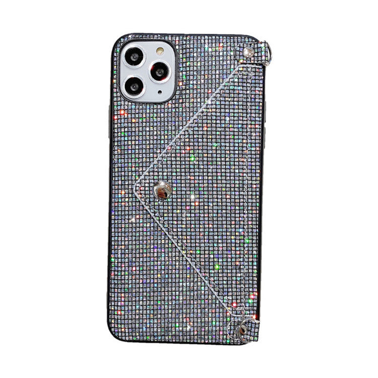 Flash Diamond Stylish Envelop Purse Shape Phone Case For iphone With Messenger Rope