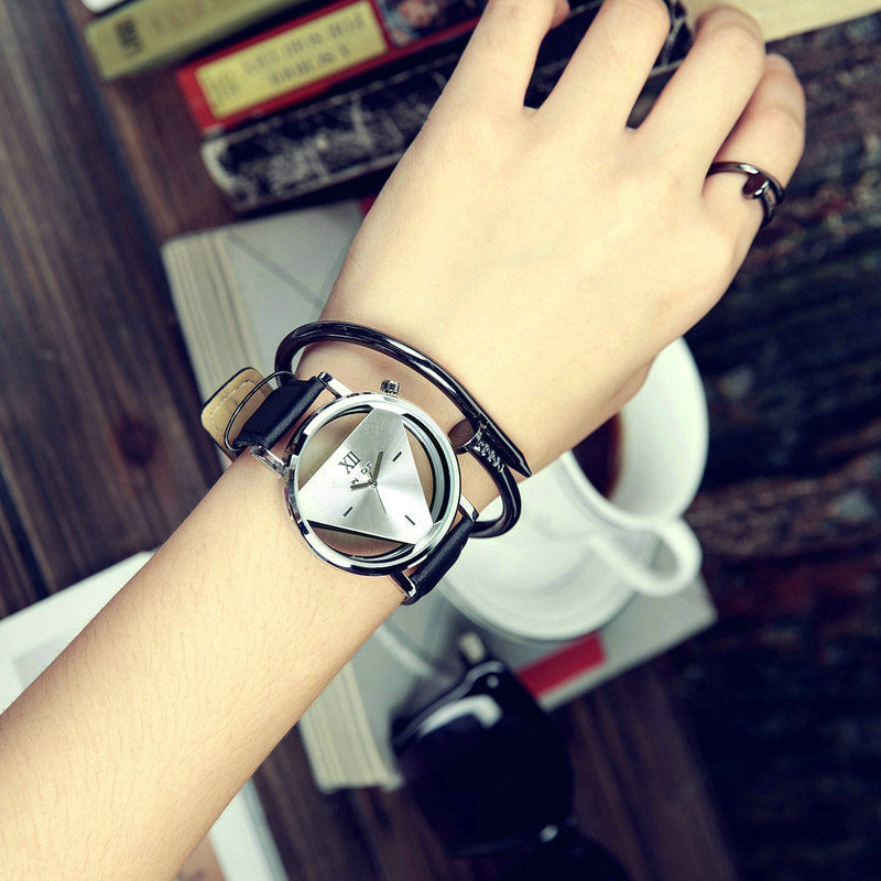 Korean female neutral men watch hollow belt fashion Harajuku lovers watch students non mechanical quartz watch