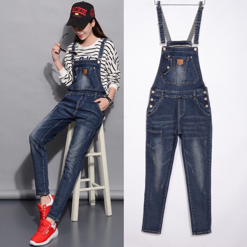 women Strap jeans one-piece bib