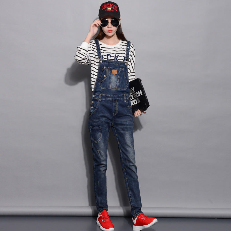 women Strap jeans one-piece bib