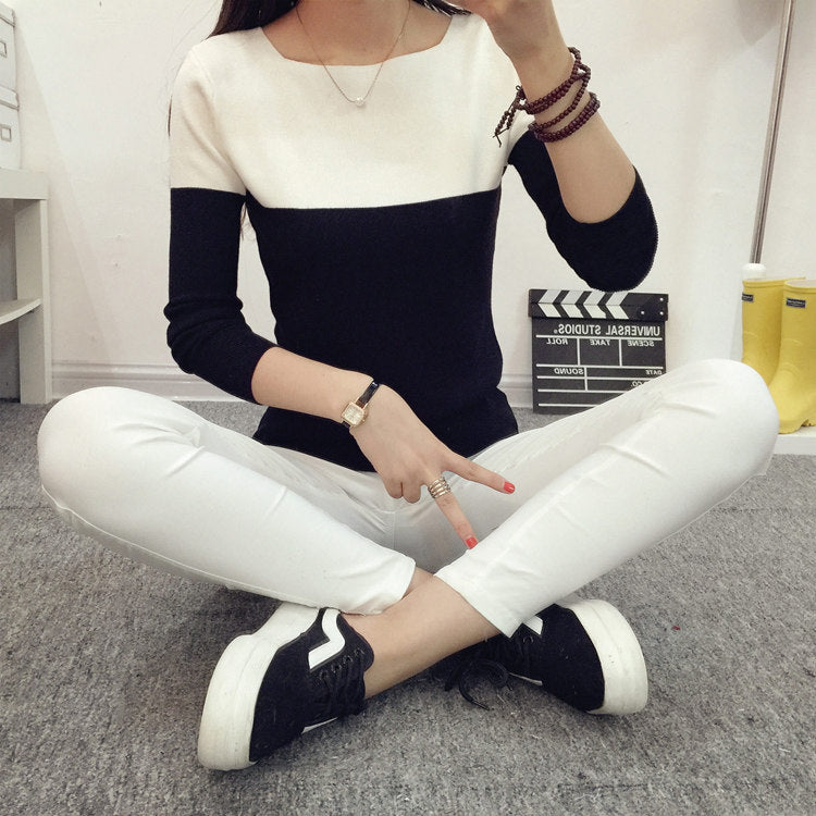 Fashion Women's Loose Knit Sweater Bottoming Shirt