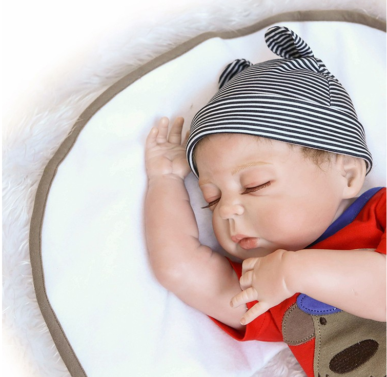 49CM Bebes Reborn Dolls Realistic Soft Full Body Silicone