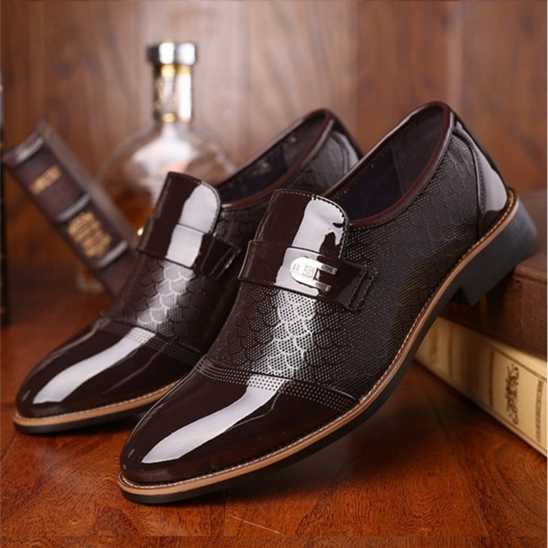 Black leather shoes for men unique high quality imported