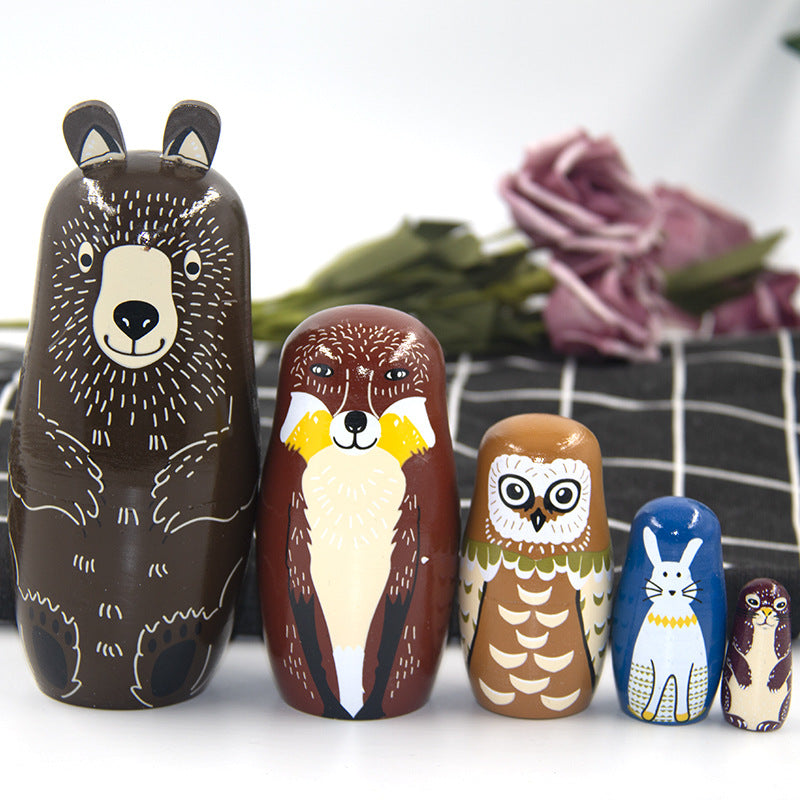 Matryoshka Cartoon Brown Bear Five Layers