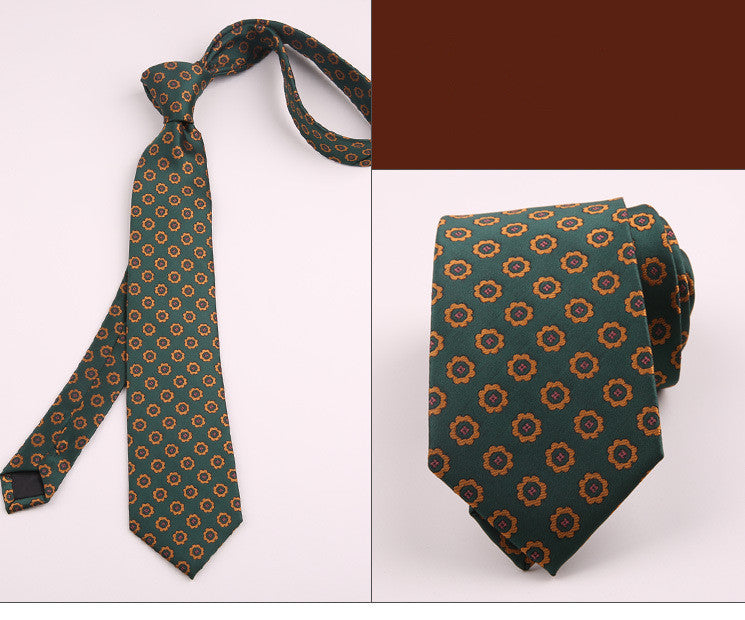 Men's Polyester Striped Flower Fashion Business Formal Tie