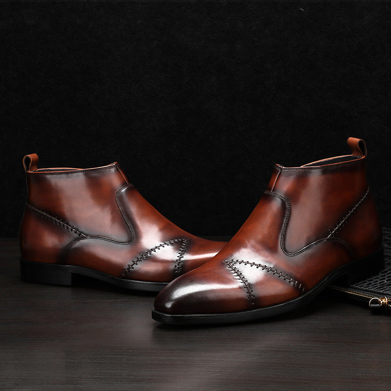 Men's unique high performance high-top leather shoes