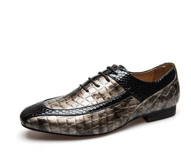 2022 new men's casual shoes men's shoes crock leather British trend breathable shoes dress bright shoes