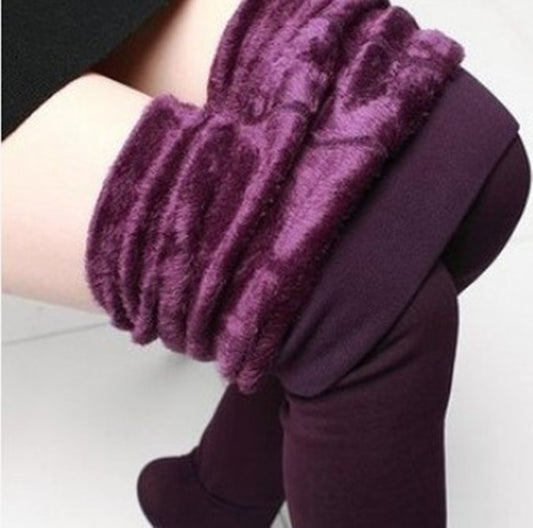 Plus velvet pearl velvet warm leggings for women