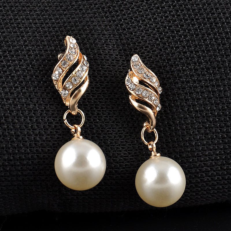 Women bridal beads, pearl necklace, European and American wedding jewelry, banquet dress, Earring Jewelry