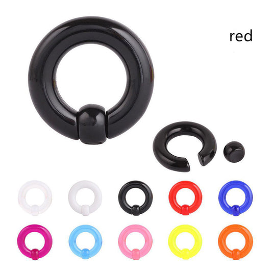 Puncture Nose Multicolor Acrylic Clip Ball Ring