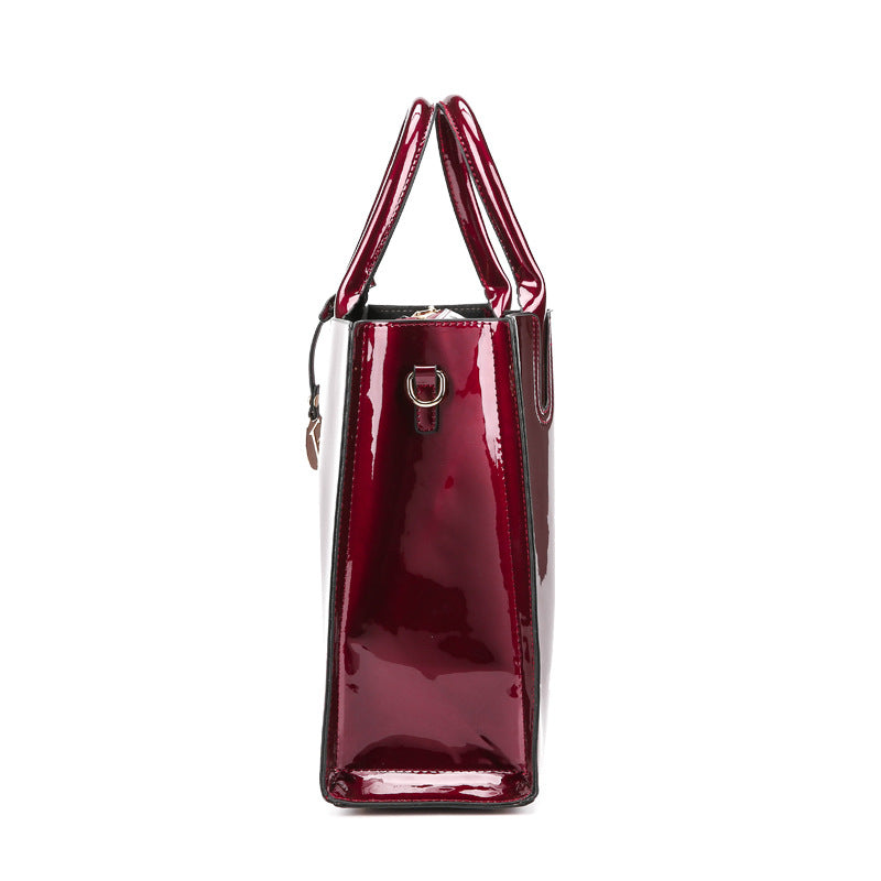 Patent leather handbag bright face mother bag